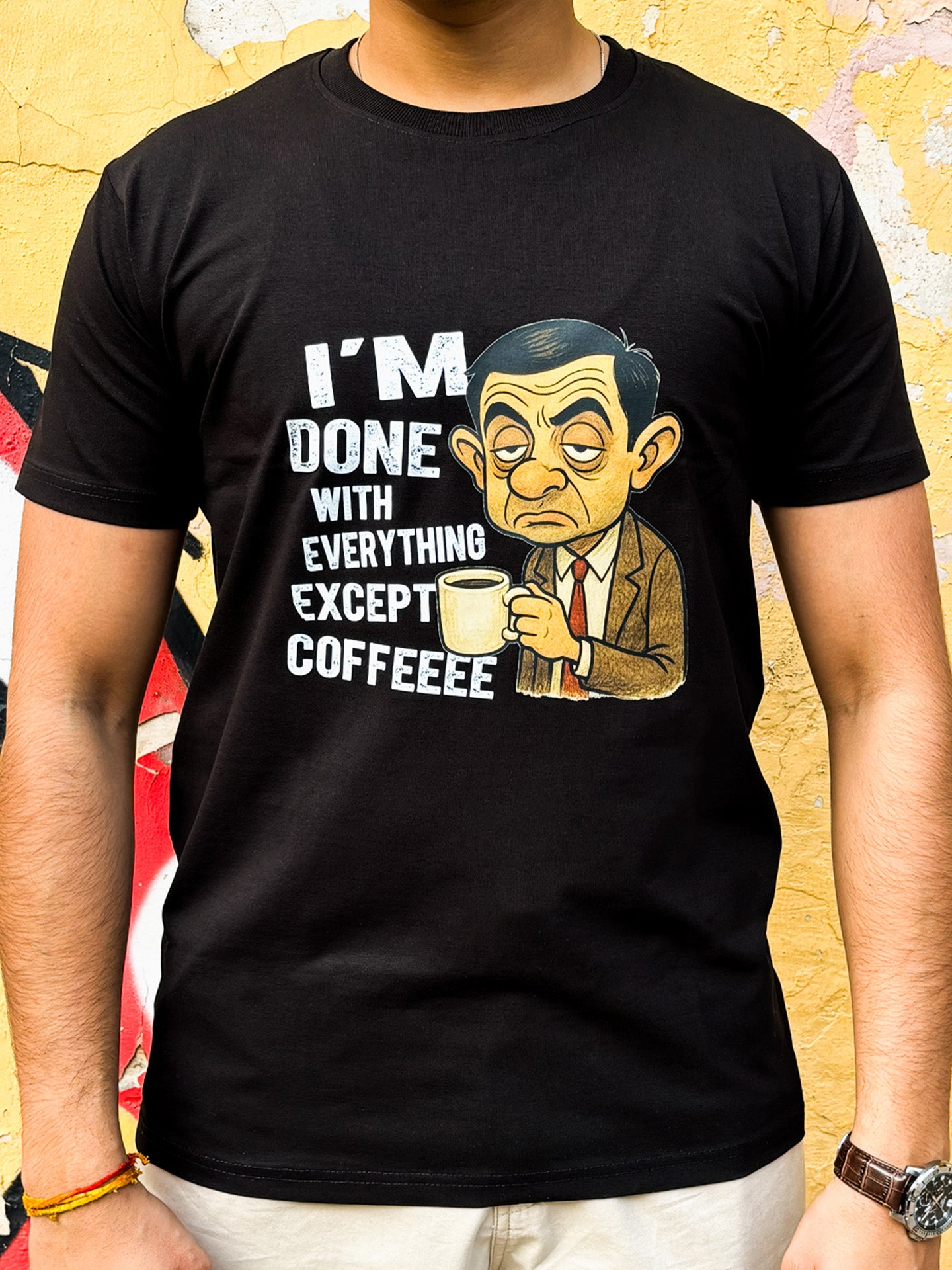 Urban Pop Cartoon T-Shirt for Men | Mr. Bean Graphic Street Tee