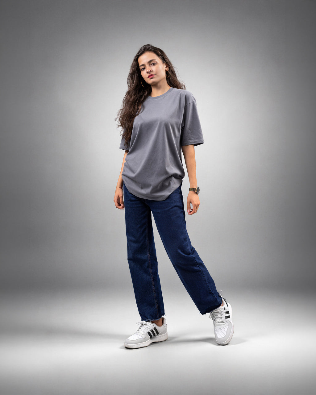 Oversized Grey T-Shirt for Women | Quosto Zero