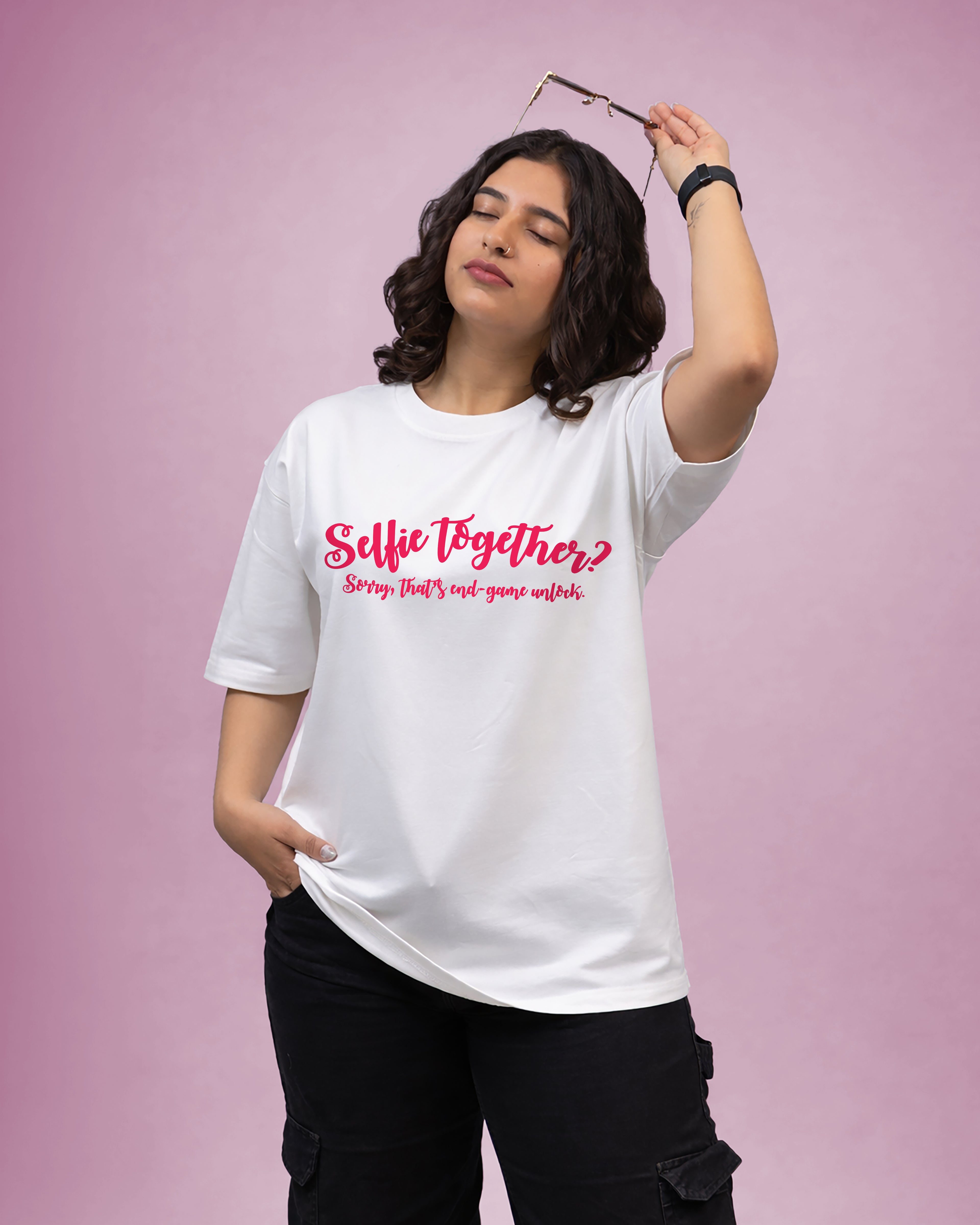 Selfie Together T-shirt for Women | Oversize Fit
