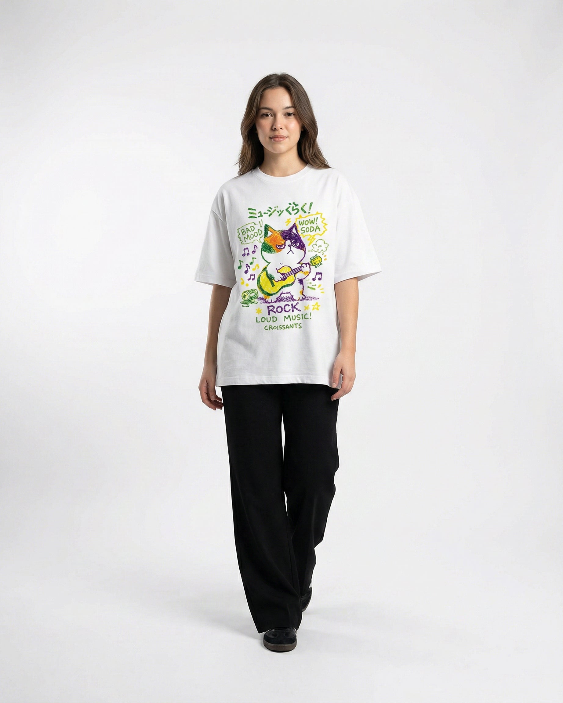 Lazy Cat T-shirt for Women | Oversize Fit