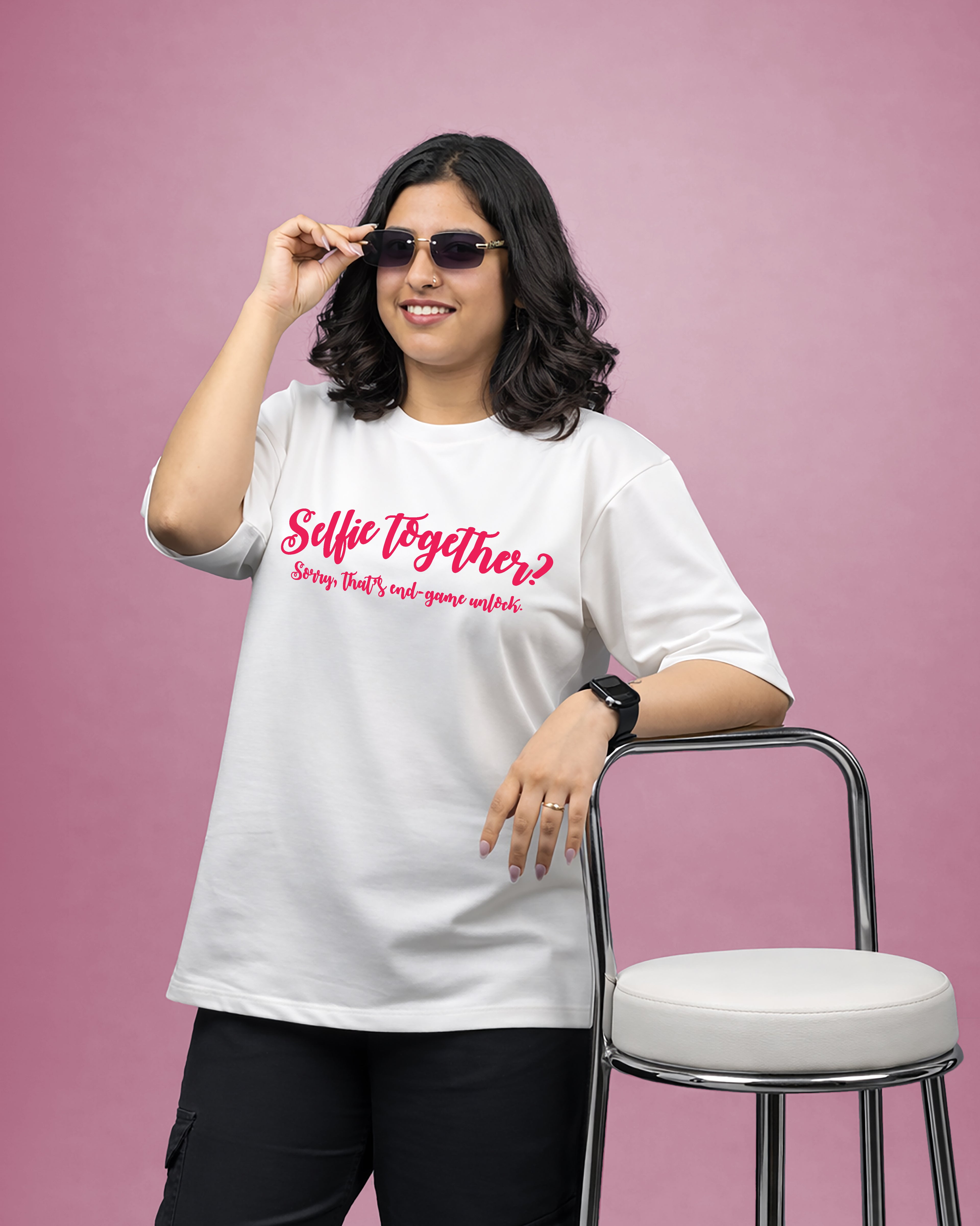 Selfie Together T-shirt for Women | Oversize Fit