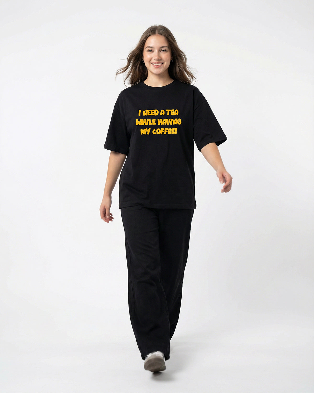 Tea & Coffee Chaos T-shirt for Women | Oversize Fit