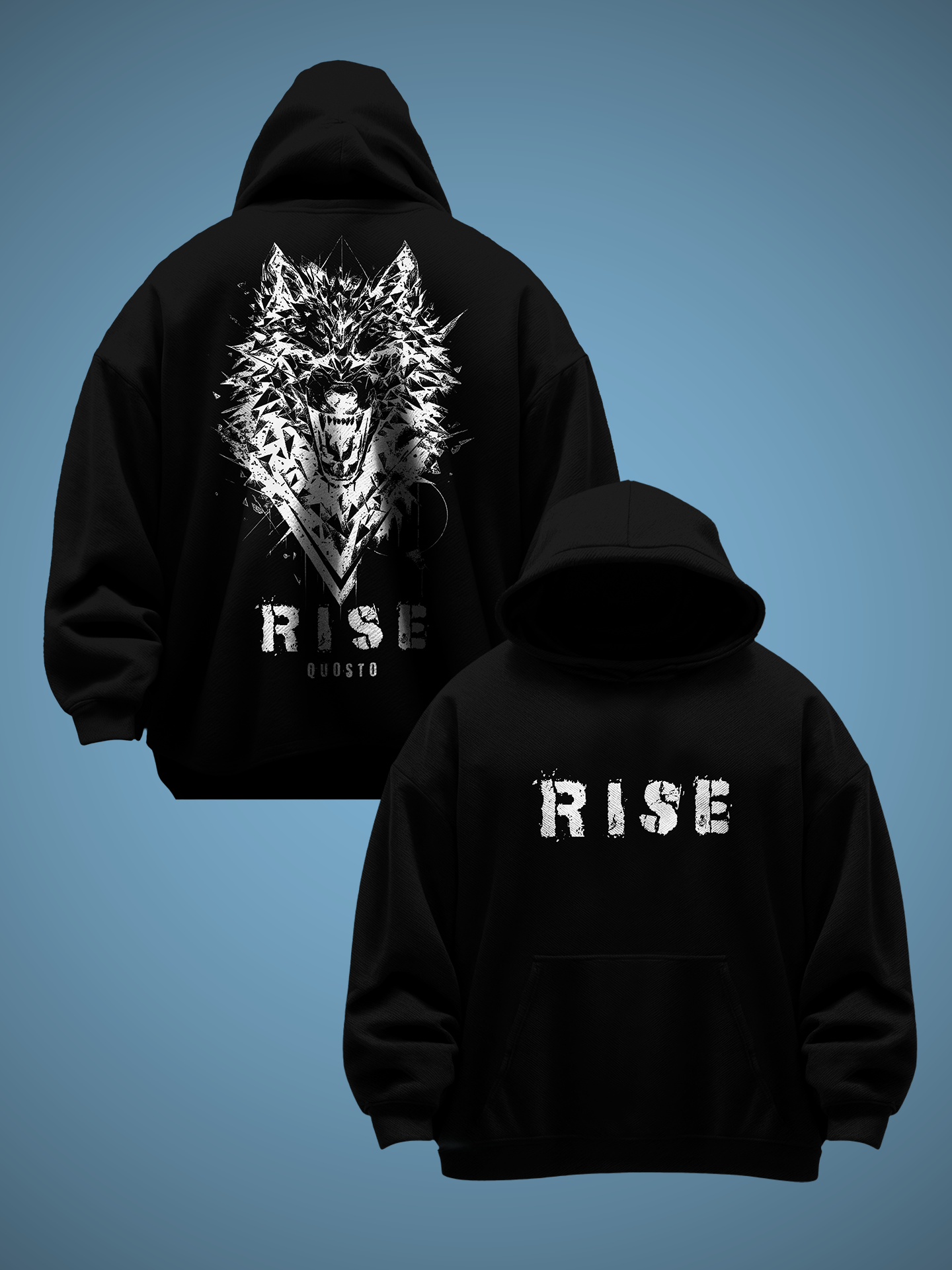 Midnight Heavy Black Oversized Hoodie for Men & Women | Premium Cotton Streetwear