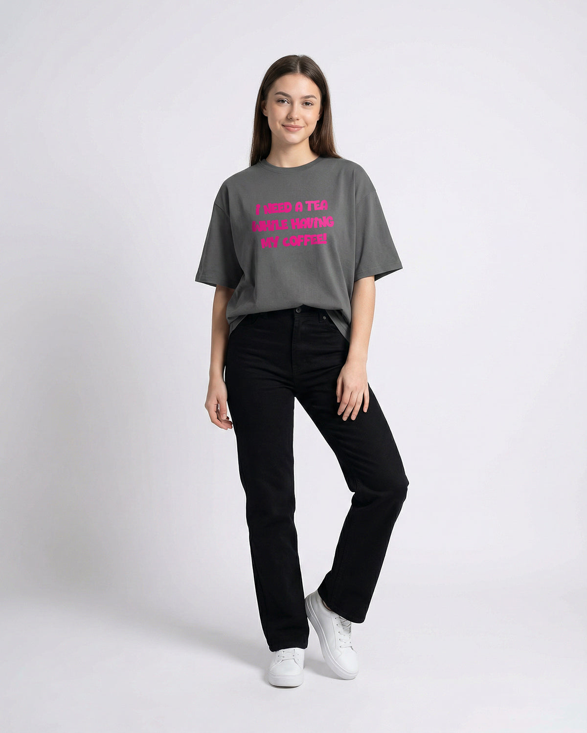 Tea & Coffee Chaos T-shirt for Women | Oversize Fit